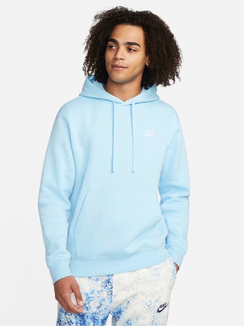 Nike Club Fleece Pullover Hoodie Blue Chill Athleisure Comfort Preppy Basic